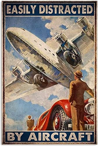 Vintage-Flugzeug-Poster, Metallschild, „Easy Distracted By Aircraft, Blechschilder „Flugzeugliebhaber, Retro-Plakette, Wanddekoration, Geschenk für Zuhause, Club, Bar, Fitnessstudio, Küche, Büro, 20 Vintage-Flugzeug-Poster, Metallschild, „Easy Distracted By Aircraft, Blechschilder „Flugzeugliebhaber, Retro-Plakette, Wanddekoration, Geschenk für Zuhause, Club, Bar, Fitnessstudio, Küche, Büro, 20 von Oudrspo