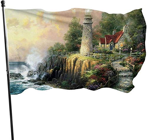 Wetterbeständige Leuchtturm-Gartenflagge, Familienfeier-Flagge 3 x 5 Fuß Dekorationen für Zuhause im Freien von Oudrspo