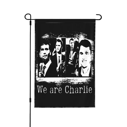 Wir sind Charlie Kirk Flagge Tribute Hero Charlie Kirk 12 x 18 Gartenbanner doppelseitig für Hof Terrasse Rasen Dekor keine Flaglope von Oudrspo
