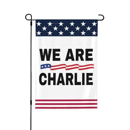 Wir sind Charlie Kirk Flagge Tribute Hero Charlie Kirk 12 x 18 Gartenbanner doppelseitig für Hof Terrasse Rasen Dekor keine Flaglope von Oudrspo