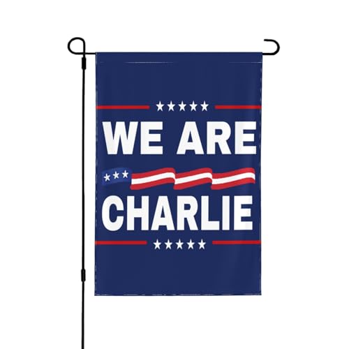 Wir sind Charlie Kirk Flagge Tribute Hero Charlie Kirk 12 x 18 Gartenbanner doppelseitig für Hof Terrasse Rasen Dekor keine Flaglope von Oudrspo