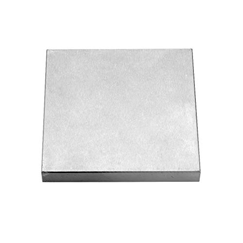 Oudtinz Stahlbankblock, 15,2 x 15,2 cm, flacher Amboss, Juwelier-Werkzeug, Metallbankblock für Schmuckherstellung und Stanzen (15,2 x 15,2 x 1,9 cm) von Oudtinx