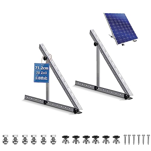 Oududianzi Halterung für Solarpanel 71.2cm, Solarmodul Halterung, Halterungen Balkonkraftwerk Montage für Flachdach Wand Boot, Verstellbar Winkel 0-90° von Oududianzi