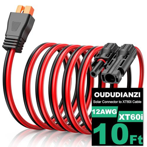 Oududianzi 12AWG XT60i Solarkabel Verlängerungskabel (3M), Solarstecker auf XT60i Adapter, XT60i Ladekabel für Tragbares Kraftwerk und Solargenerator - 10Ft von Oududianzi