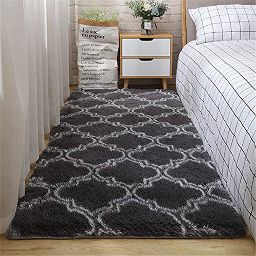 Ouduo Teppiche Wohnzimmer Modern Geometrie, Indoor Langflor Carpet Fluffy Anti-Skid Soft Area Shaggy Teppich Hochflor, für Schlafzimmer Wohnzimmer Kinderzimmer Decor (Graue Laterne,160*230cm) von Ouduo