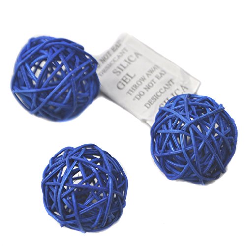 10 Stück Natur Wicker Rattan Kugeln Tischschmuck Hochzeit Party zum Aufhängen Wobble Ball Weihnachten Deko 5cm Blau von Ougual