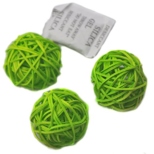 10 Stück Natur Wicker Rattan Kugeln Tischschmuck Hochzeit Party zum Aufhängen Wobble Ball Weihnachten Deko 5cm Grün von Ougual