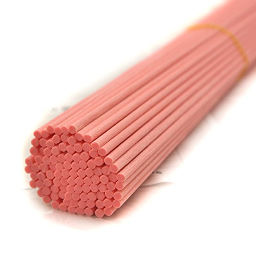 100 Stück Fasern stäbchen Reed Diffusor Stöcke Reed Sticks ätherisches Öl Aroma Diffusor Stöcke (25cm*3mm, Rosa) von Ougual