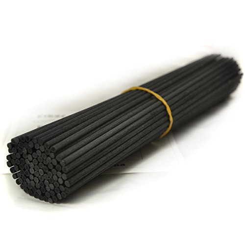 100 Stück Fasern stäbchen Reed Diffusor Stöcke Reed Sticks ätherisches Öl Aroma Diffusor Stöcke (25cm*3mm, Schwarz) von Ougual