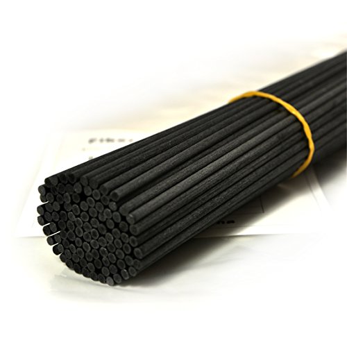 100 Stück Fasern stäbchen Reed Diffusor Stöcke Reed Sticks ätherisches Öl Aroma Diffusor Stöcke (30cm*3mm, Schwarz) von Ougual