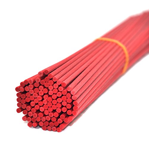 100 Stück Fasern stäbchen Reed Diffusor Stöcke Reed Sticks ätherisches Öl Aroma Diffusor Stöcke (Rot 20cm*3mm) von Ougual