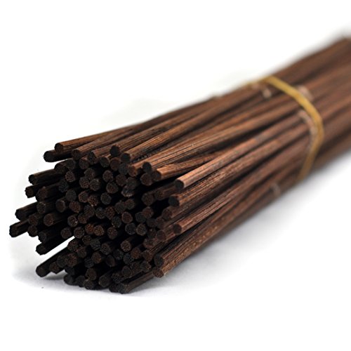 100 Stück Rattanstäbchen Reed Diffusor Stöcke Holz Rattan Reed Sticks (25cm x 3mm, Braun) von Ougual