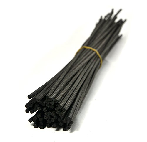 100 Stück Rattanstäbchen Reed Diffusor Stöcke Holz Rattan Reed Sticks (25cm x 3mm, Schwarz) von Ougual