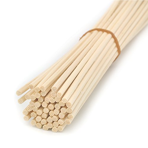 100 Stück Rattanstäbchen Reed Diffusor Stöcke Holz Rattan Reed Sticks ätherisches Öl Aroma Diffusor Stöcke (22cm x 3mm) von Ougual
