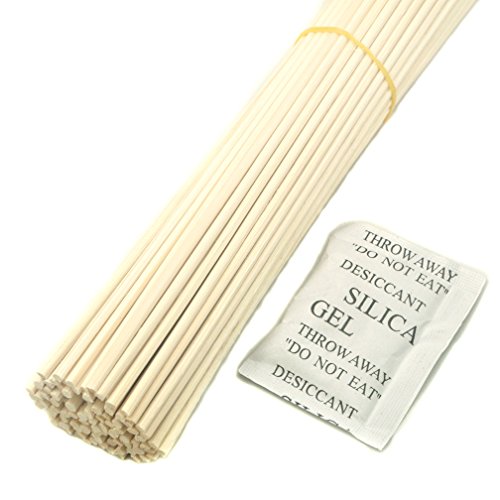 100 Stück Rattanstäbchen Reed Diffusor Stöcke Holz Rattan Reed Sticks ätherisches Öl Aroma Diffusor Stöcke (22cm x 3mm) von Ougual