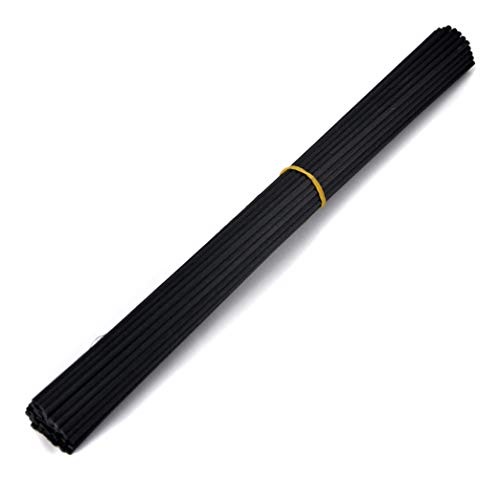 50 Stück Fasern stäbchen Diffusor Stöcke, ätherisches Öl Aroma Diffusor Stöcke (20cm*3mm, Schwarz) von Ougual