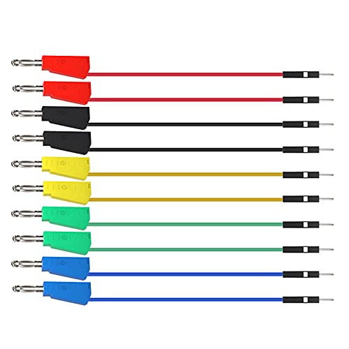 Ouitble Stapelbarer Bananenstecke, 10pcs stapelbarer Bananenstecker zu Steckbrett männlichen Überbrückungsdrähten weiche flexible Silikon-Testleitungen von Ouitble