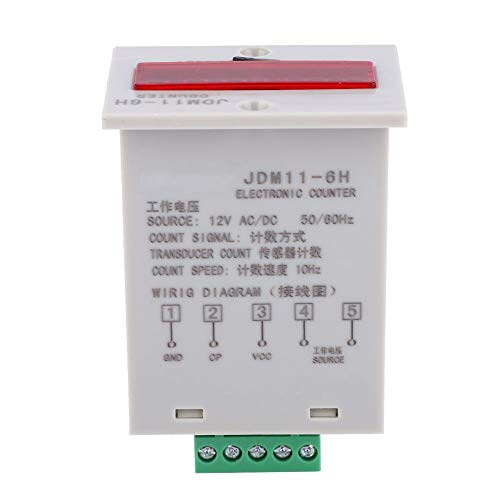 Elektronischer Zähler，JDM11-6H Elektronischer Zähler 6-stellige LED-Digitalanzeige Zählerrelais Wandlerzähler(AC/DC12V) von Ouitble