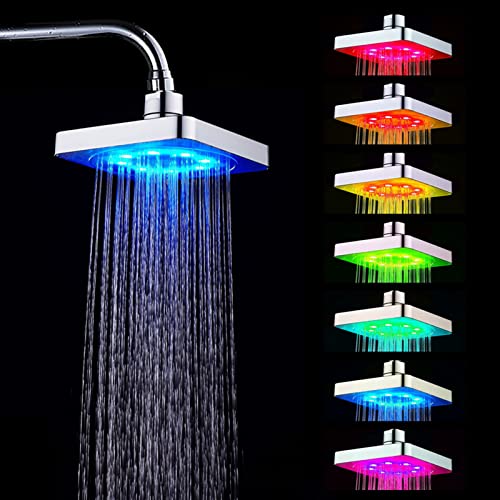 Ouitble Duschkopf, LED RGB 7 Farben Regendusche Duschkopf Romantisches Wechsellicht Regenduschkopf SPA Spray Wasserbad Duschbrause Brausekopf für Home Badezimmer von Ouitble