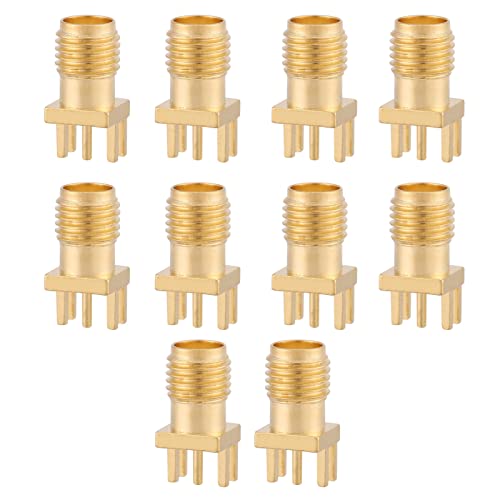 Ouitble SMA-Anschluss 10 Stück Messing SMA-Buchse Sockelbuchse PCB-Montage 50 Ohm HF-Anschlüsse von Ouitble