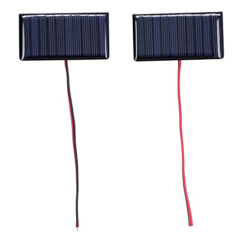 Ouitble Solarpanel-Modul, Polysilizium-Solarpanel 2 Stück Polysilizium-Solarpanel-Modul Mikro-Mini-Kleber-Power-Solarzellen 68 x 36 mm 0,3 W 5 V von Ouitble