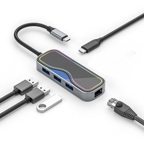 Ouitble USB C Hub 7 in 1 Ethernet Docking Station Multiport -Adapter Gigabit Card Reader Splitter 100W PD für Telefonlaptop Ouitble USB C Hub 7 in 1 Ethernet Docking Station Multiport -Adapter Gigabit Card Reader Splitter 100W PD für Telefonlaptop von Ouitble