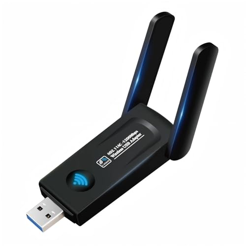 Ouitble USB WLAN Stick für PC 1200Mbps 2.4GHz/5GHz USB 3.0 Dual Band WiFi Stick WLAN Adapter mit 2 x 5dBi Antenna CD for Wins XP 7 8 8.1 10 11 Ouitble USB WLAN Stick für PC 1200Mbps 2.4GHz/5GHz USB 3.0 Dual Band WiFi Stick WLAN Adapter mit 2 x 5dBi Antenna CD for Wins XP 7 8 8.1 10 11 von Ouitble