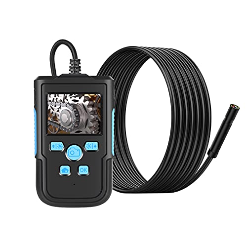 P60B Industrie-Endoskop 2,4 Zoll 1080P HD Digitale Inspektion Halbstarre Schlangenkamera Endoskop mit starrem Kabel, Kanalisationsrohr-Inspektionskamera(5M*8mm) von Ouitble