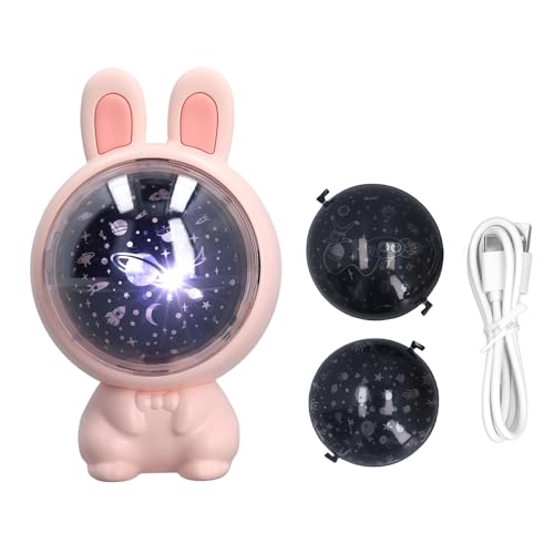 Sternprojektor-Licht, 5 V, Kaninchenform, Verstellbarer Kopf, Weiches Licht, Projektor-Nachtlicht Für Zuhause, Schlafzimmer, Wohnzimmer(Rosa) von Ouitble