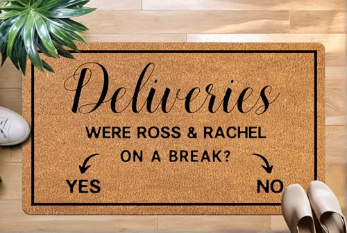 Deliveries were Ross and Rachel on a Break 76,2 x 43,2 cm lustige Fußmatte für den Innen- und Außenbereich, sarkastische Fußmatte, lustige Fußmatte von Oujilidemat