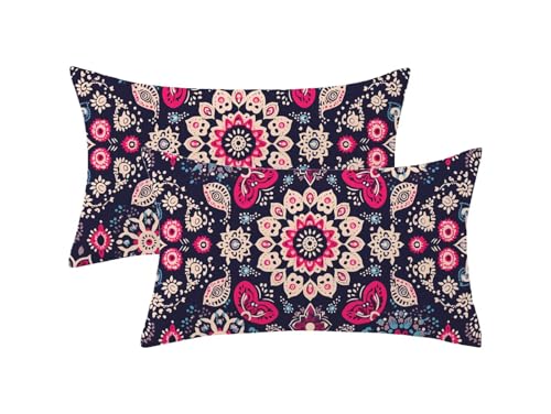 Kissenbezug 40x70 Jahrgang 2er Set, Outdoor Kissen Wetterfest Samt, Mandala Muster Kissenhüllen mit Unsichtbarem Reißverschluss, Sommer Dekokissen für Outdoor Deko, Geschenke für Frauen,Model1040 Kissenbezug 40x70 Jahrgang 2er Set, Outdoor Kissen Wetterfest Samt, Mandala Muster Kissenhüllen mit Unsichtbarem Reißverschluss, Sommer Dekokissen für Outdoor Deko, Geschenke für Frauen,Model1040 von Oujkeef