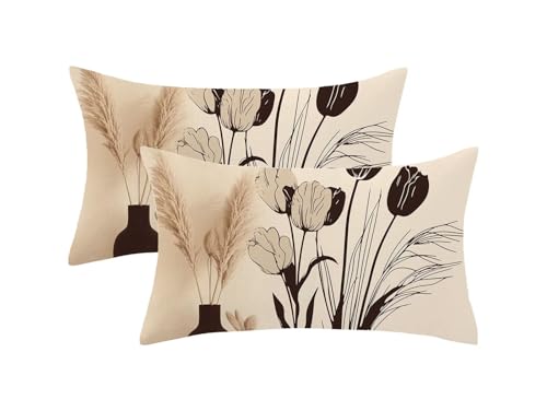 Kissenbezug 50x80 Creme 2er Set, Outdoor Kissen Wetterfest Samt, Einfachheit Muster Kissenhüllen mit Unsichtbarem Reißverschluss, Sommer Dekokissen für Outdoor Deko, Geschenke für Frauen,Model1019 Kissenbezug 50x80 Creme 2er Set, Outdoor Kissen Wetterfest Samt, Einfachheit Muster Kissenhüllen mit Unsichtbarem Reißverschluss, Sommer Dekokissen für Outdoor Deko, Geschenke für Frauen,Model1019 von Oujkeef