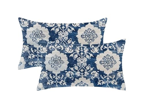 Kissenbezug 60x90 Türkis 2er Set, Outdoor Kissen Wetterfest Samt, Boho Muster Kissenhüllen mit Unsichtbarem Reißverschluss, Sommer Dekokissen für Outdoor Deko Garten, Geschenke für Frauen,Model1085 von Oujkeef