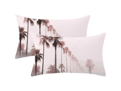 Outdoor Kissen Wetterfest, Grau Kissenbezug 40x70cm 2er Set, Frühlingsdekokissen Baum Muster mit Unsichtbarem Reißverschluss, Sofakissen Outdoor Samt Zierkissen für Balkon Patio Garten Deko,Model1071 von Oujkeef