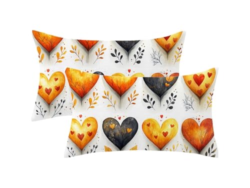 Outdoor Kissen Wetterfest,Herbst Kissenbezug 30x50cm 2er Set,Frühlingsdekokissen Gebranntes Orange Muster mit Unsichtbarem Reißverschluss,Sofakissen Outdoor Leinen Zierkissen für Garten Deko,Model1071 Outdoor Kissen Wetterfest,Herbst Kissenbezug 30x50cm 2er Set,Frühlingsdekokissen Gebranntes Orange Muster mit Unsichtbarem Reißverschluss,Sofakissen Outdoor Leinen Zierkissen für Garten Deko,Model1071 von Oujkeef