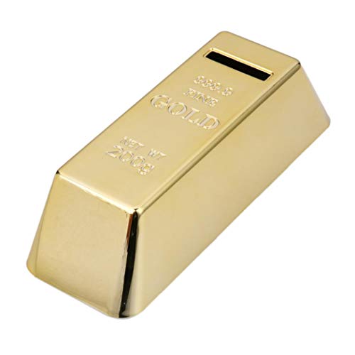 Neuheit Kunststoff Gold Bullion Piggy Bank Brick-Münzen-Bank-Einsparung-Geld Kasten für Kinder Kinder Geburtstags-Geschenke von Oulensy