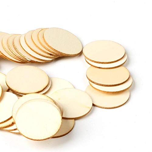 Oulensy 50Pcs natürliche runde Form Holz Chip-DIY Malerei Holz-Chips Dekorative Schmuck Crafts Oulensy 50Pcs natürliche runde Form Holz Chip-DIY Malerei Holz-Chips Dekorative Schmuck Crafts von Oulensy