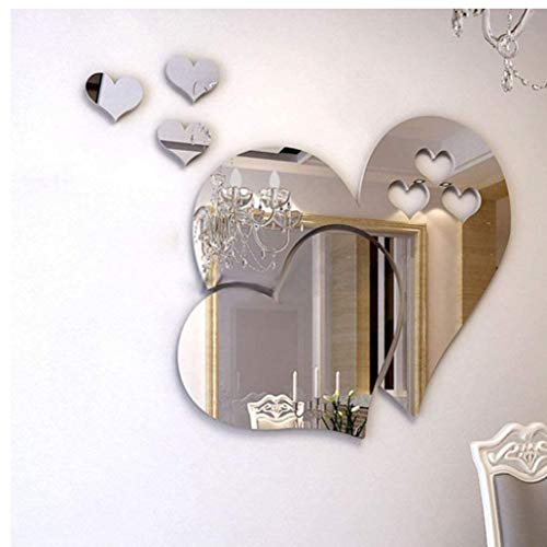 Oulensy Home 3D Removable Herz-Kunst-Spiegel-Wand-Aufkleber Wohnzimmer-Kunst-Abziehbild-Dekoration von PiniceCore