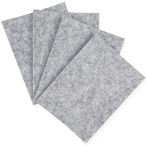 Oulesvte 4 Stück Filzgleiter Selbstklebend, 5mm Möbelgleiter Selbstklebende, 20 × 15cm Filz für Stühle, Filz Selbstklebend für Möbelfüße, Schutz Ihrer Böden und reduziert den Lärm, Zuschneidbar(Grau) von Oulesvte