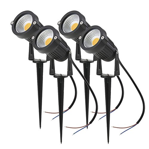 aulyun 4 PCS 5W COB LED Gartenleuchte mit Erdspieß Gartenstrahler IP65 wasserdicht 85-265V/AC für Garten, Terrasse, Pflanzen, Wegen von aulyun