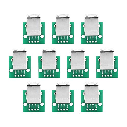 10 Stück USB-auf-DIP-Adapterplatine, USB-Typ-B-Buchse auf DIP-Adapterplatine Micro-USB-Breakout-Platine 4 Pin 2,54 Mm Rastermaß von Oumefar