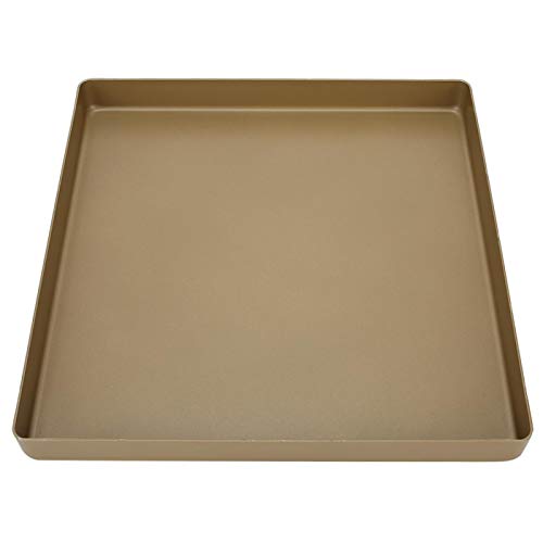 28x28x3cm Backblech, Backofenbleche Gold Aluminiumlegierung Quadratische Form Antihaft-Backblech Brot Pizzablech Backwerkzeug von Oumefar