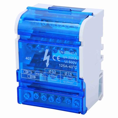 407 Klemmenblock-Verteilerkasten DIN-Schiene 4-stufig Einphasig für die Elektrotechnik von Oumefar