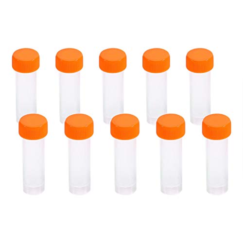 5 ml Kunststoff Probenflaschen Set 10 Stück Probenbehälter Flasche Fläschchen Schraube Verschlusskappe Pack Labor Chemische Versuchsversorgung mit Silikondichtung von Oumefar