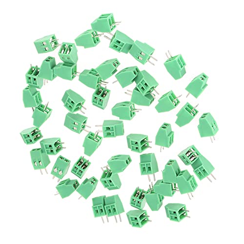 2p Klemmenblöcke 50 teiliger 2 poliger Schraubklemmenblock Anschluss 2, 54mm Universal Leiterplattenabstand Grüner Schraubblock Steckerbinder Grün 50 Teile/satz Mount Klemmenblock Stecker von Oumefar