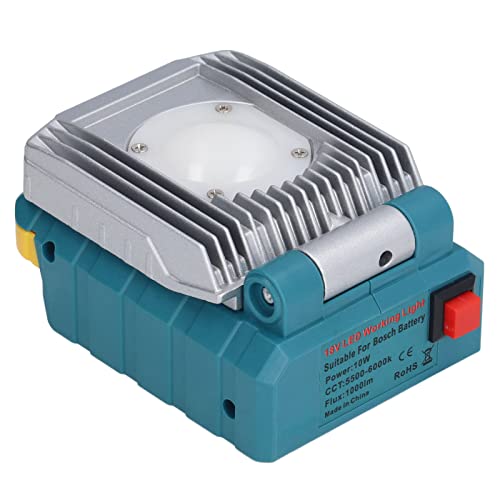 Arbeitslicht 10 W LED-Werkstattbeleuchtung, Tragbar für Bosch 14,4 V 18 V Li-Ion-Akku in der Autoreparatur, auf der Baustelle, bei Stromausfällen zu Hause, in der Werkstatt und Im Außenbereich von Oumefar