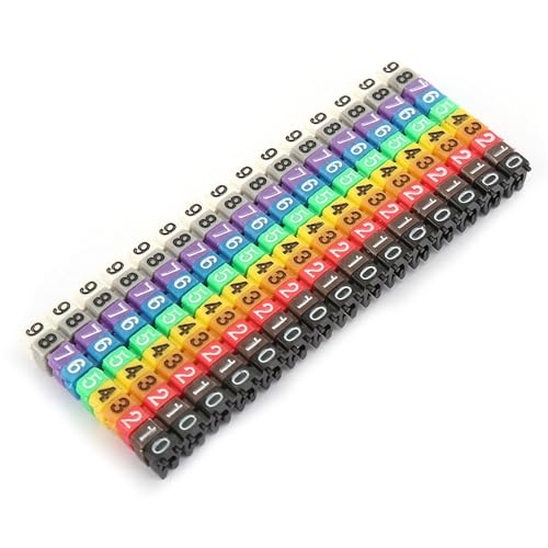 Clip-on String Marking Tube Draht Digitale Nummer Draht Buntes Kabel Marker Label Tube Set(150PCS KCM-1.5mm²) von Oumefar