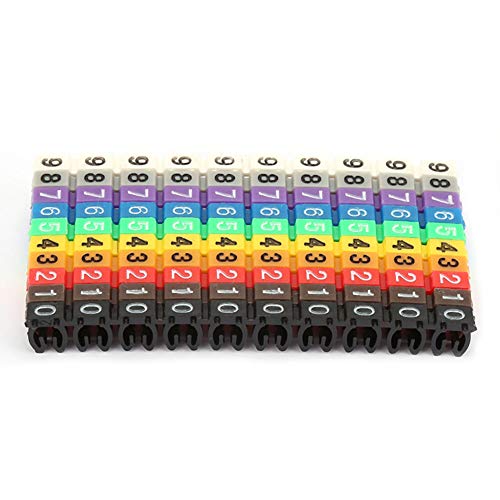 Drahtnummerierung Markierungskabel Markierungssatz Kunststoffkabeletikett Schlauch Kabelnummer Bunte Kabelmarkierung Digitale Markierungswerkzeuge Röhrchen (100PCS KCM 2 . 5MM 2 . 5 square) von Oumefar