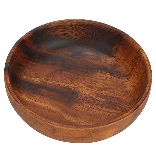 Oumefar Natürliche Holzschale Runde Essen Serviergeschirr Salat Suppenschüssel Nudeln Reisplatte Mahlzeit Obst Gemüse Schale für Home Restaurant Coffee Shop Verwendung(12 * 3 5cm) von Oumefar