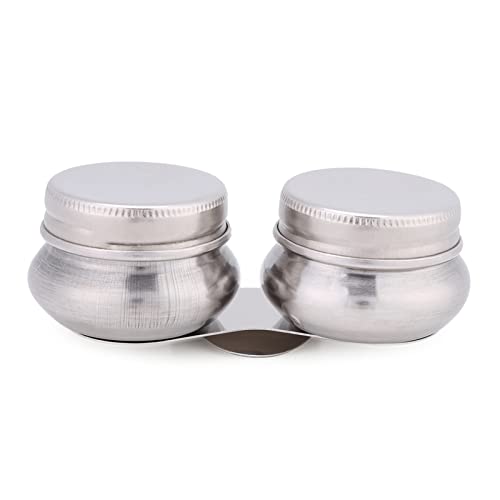 Oumefar 1 Stück Edelstahl Palettenbecher Doppelschöpflöffel mit Deckel Art Oil Pot Doppelpaletten Ölfarbenbehälter für Acrylölgemälde Oumefar 1 Stück Edelstahl Palettenbecher Doppelschöpflöffel mit Deckel Art Oil Pot Doppelpaletten Ölfarbenbehälter für Acrylölgemälde von Oumefar